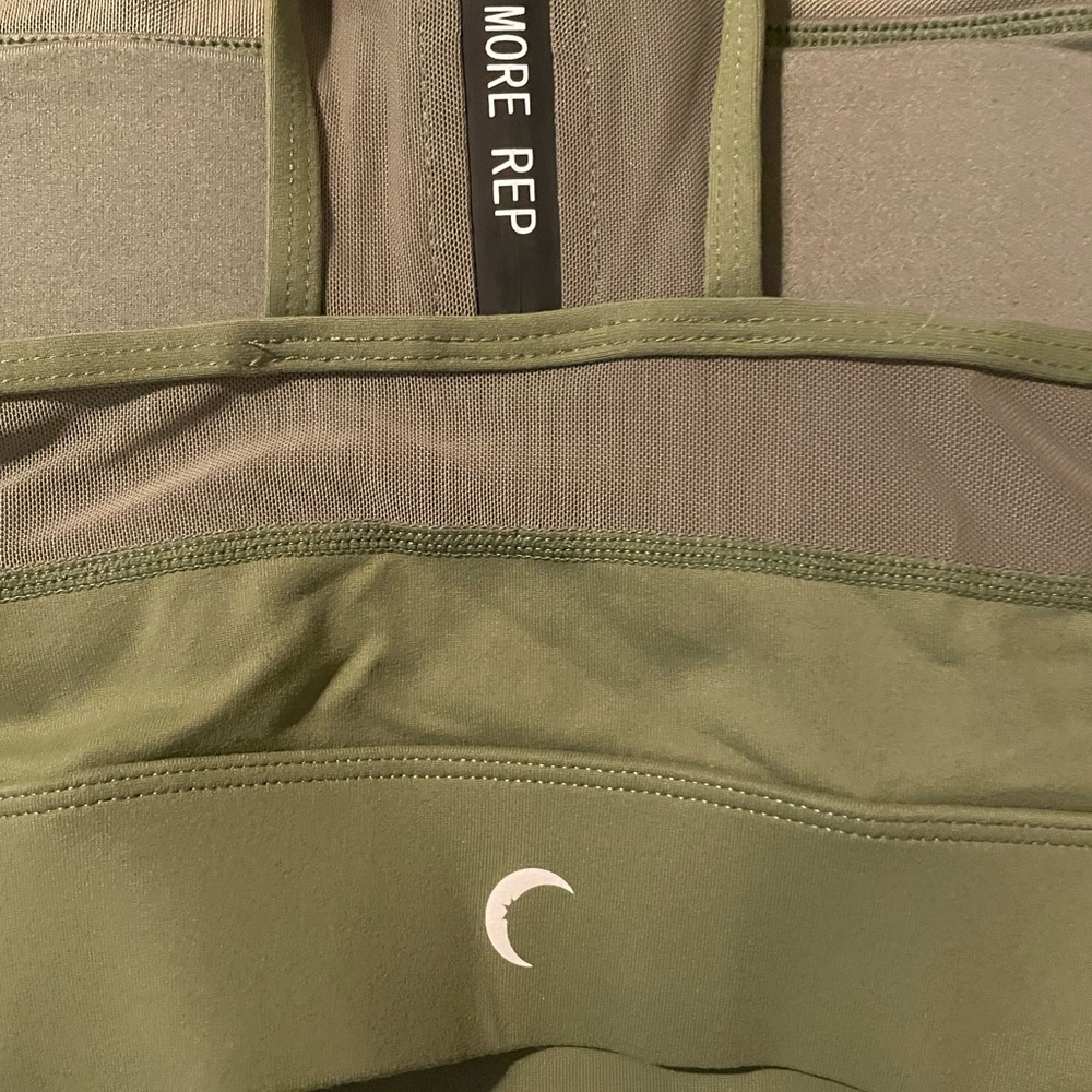 ZYIA Olive Green High Neck Sports Bra with Racerback - Picture 3 of 7